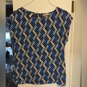Banana Republic Geometric Blue and Black Women's Top